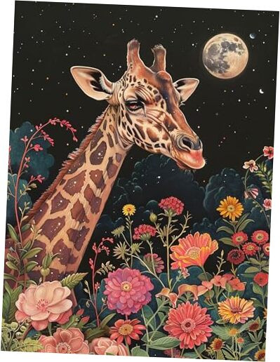 5D Giraffe Diamond Painting Kits - DIY Diamond Art Kits for Adults Flower,
