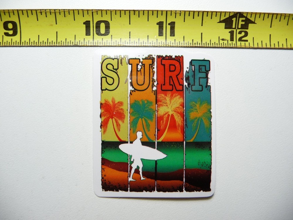 HEADING TO SURF MAN STICKER DECAL TROPIC SCENE VACATION TRIP