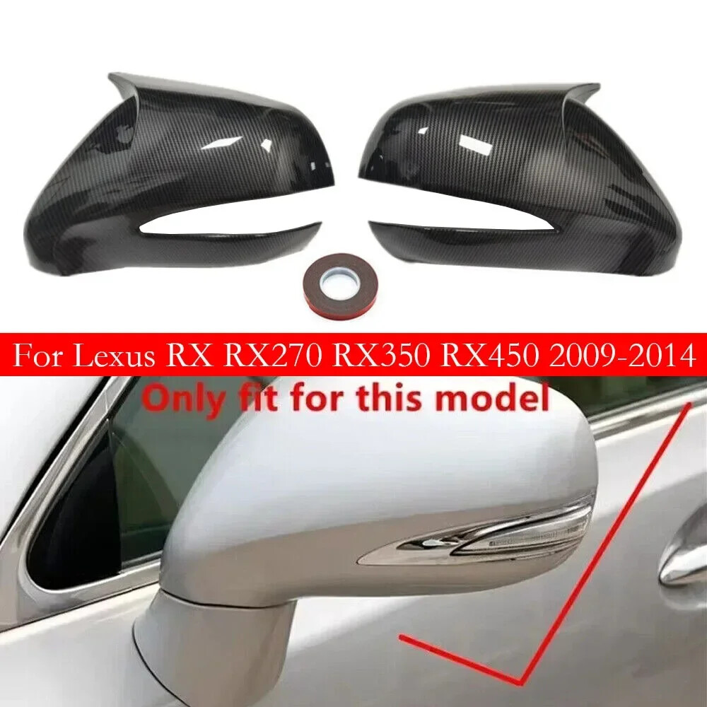 LHD For Lexus RX RX270 RX350 RX450 2x Rearview Side Mirror Cover Wing Cap Trim