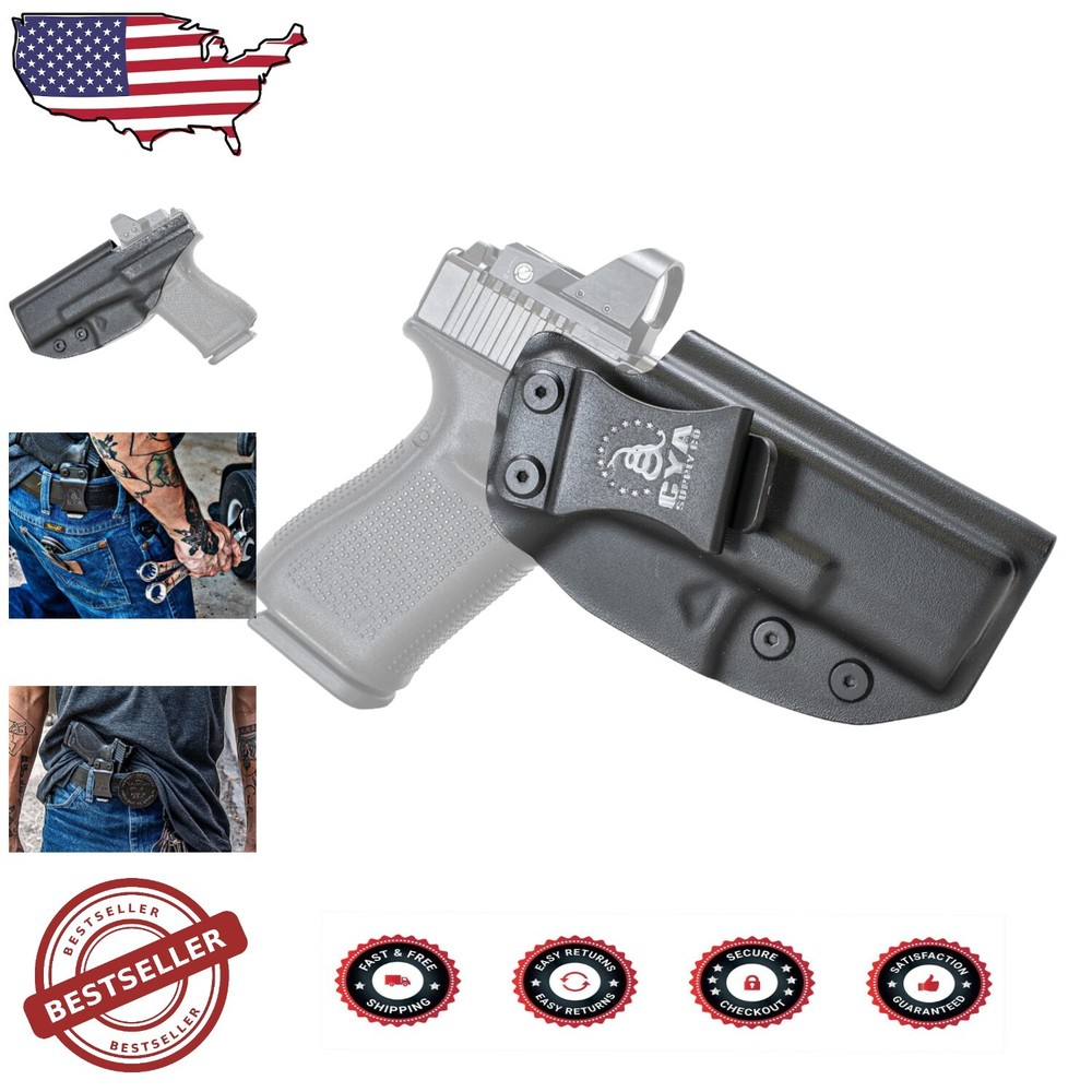 Black Boltaron IWB Holster – Perfect Fit for Glock 19/19x/44/45 with Sweat Guard