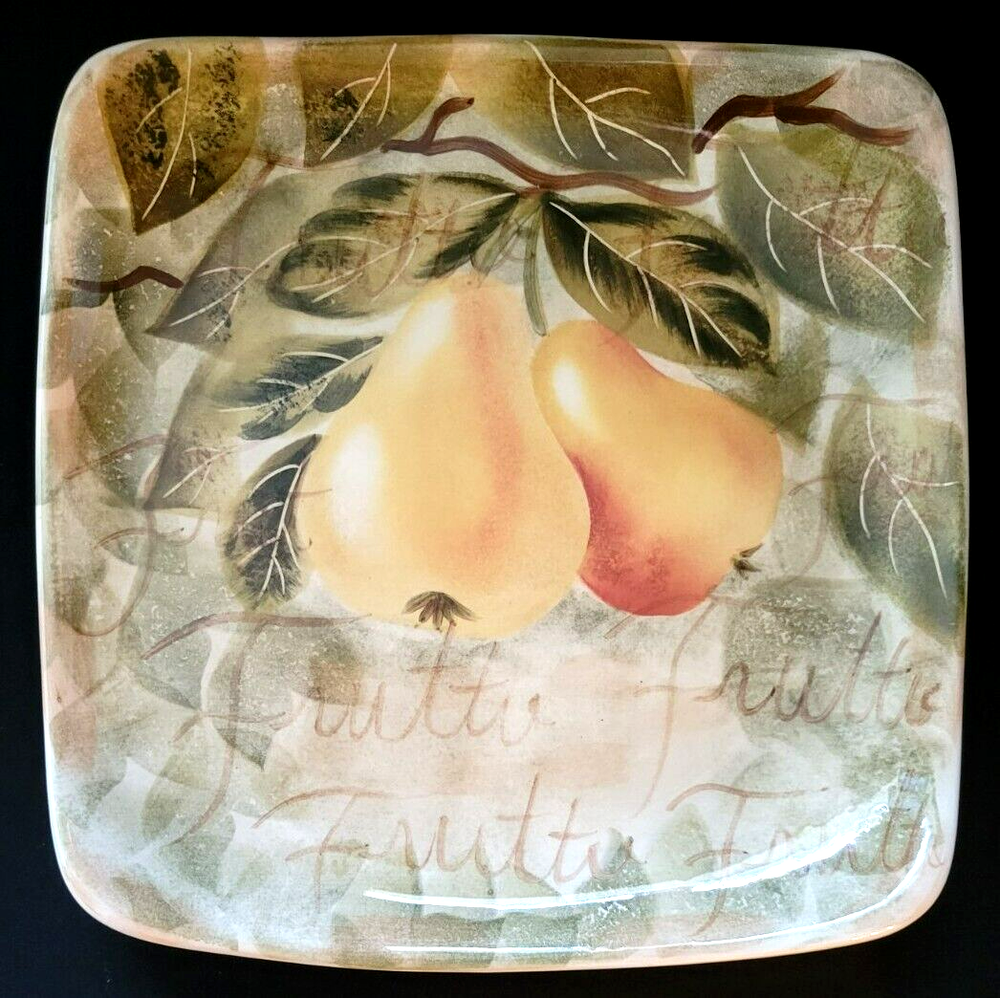 TABLETOPS GALLERY MIXED FRUITS SQUARE SALAD PLATE(S) 8 5/8