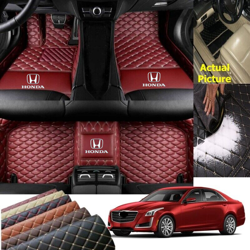 Alfombrillas de coche Honda todos los modelos alfombras de lujo impermeables almohadillas de cuero personalizadas