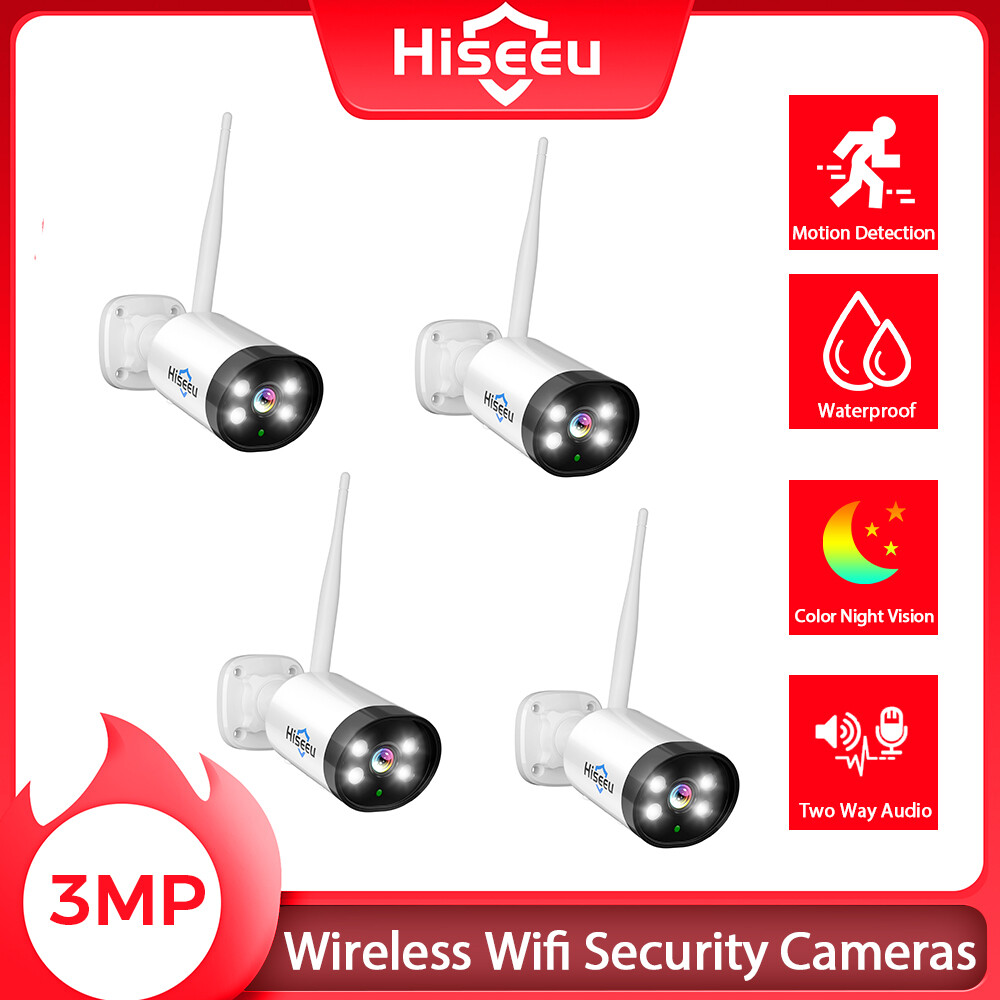 Hiseeu 3MP Wireless Security Camera Two-way Audio Night Vision Waterproof Lot