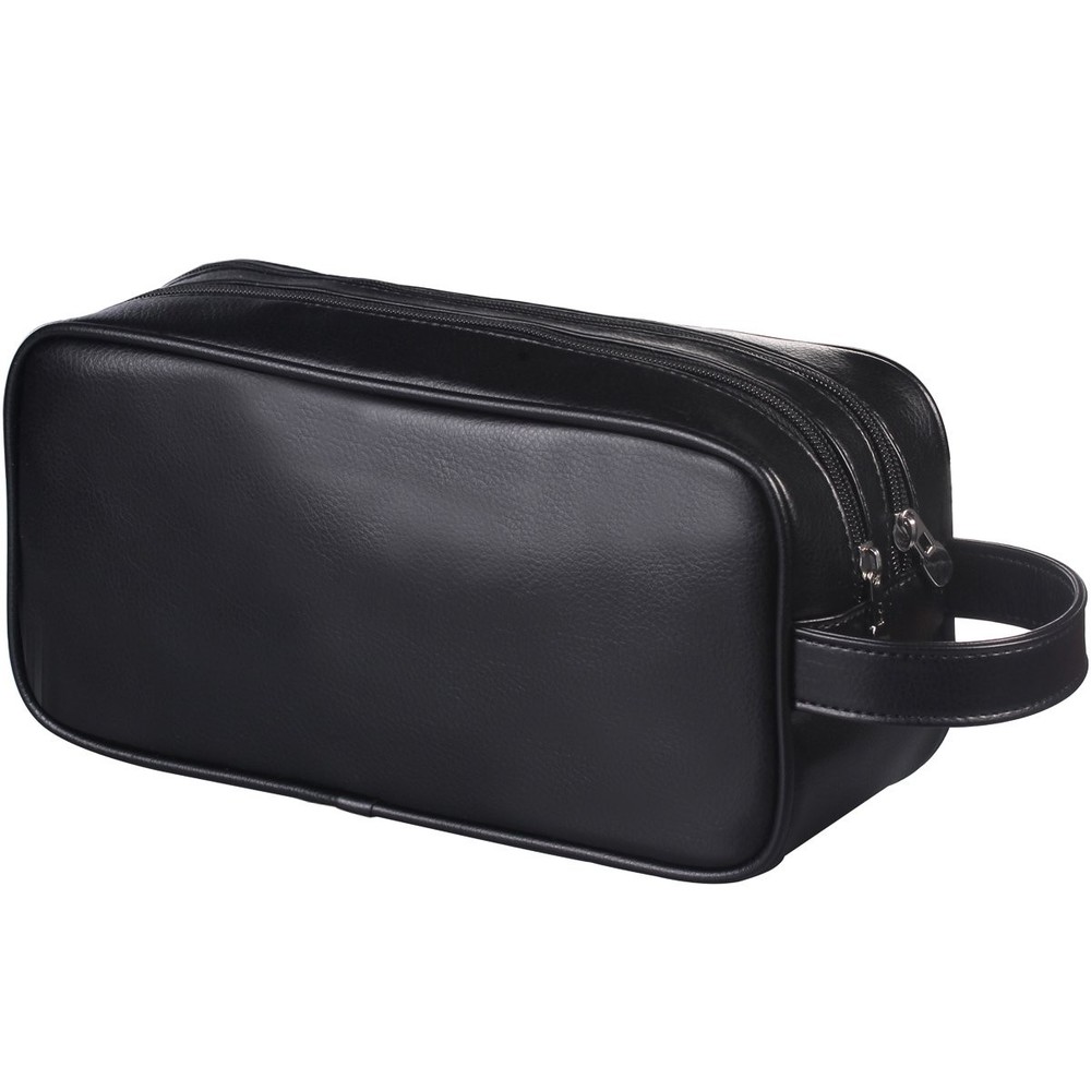 Soft PU Leather Travel Toiletry Bag for Men and Women with Zipper