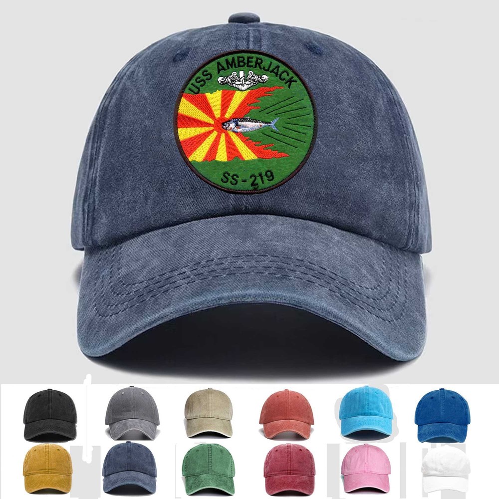 Custom Embroidered Hat SS-219 USS Amberjack, Veteran Cap, Trucker Hat, Gift Idea