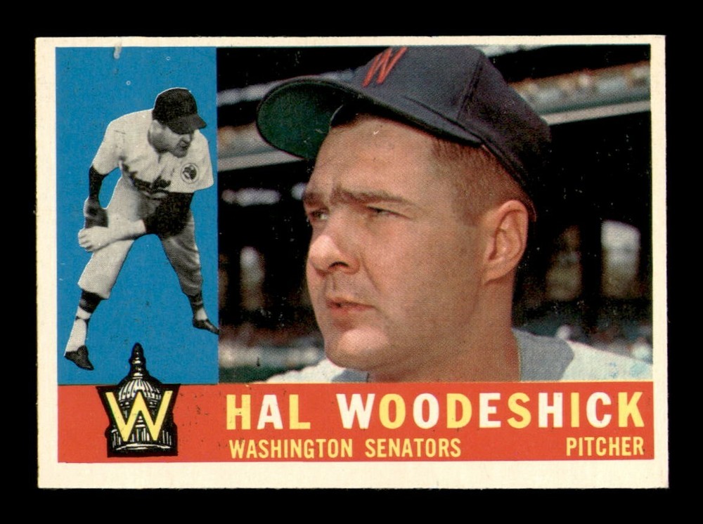 1960 Topps #454 Hal Woodeshick NM Vintage Baseball Card OBGcards