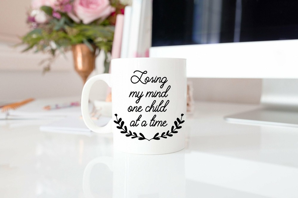Losing My Mind One Child At A Time Cute Mug With Sayings For Mom