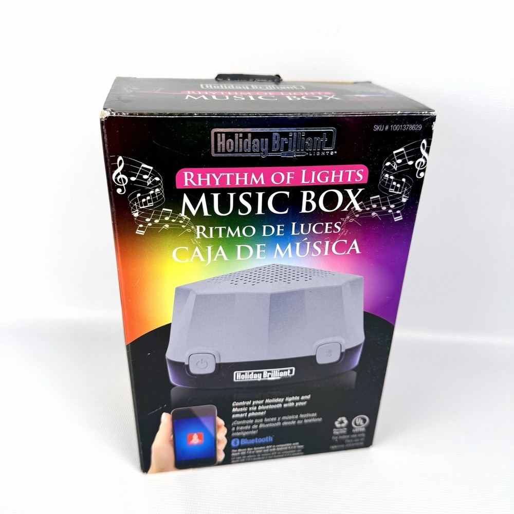 Holiday Brilliant Rhythm Of Lights Music Box  Bluetooth (New in Box)