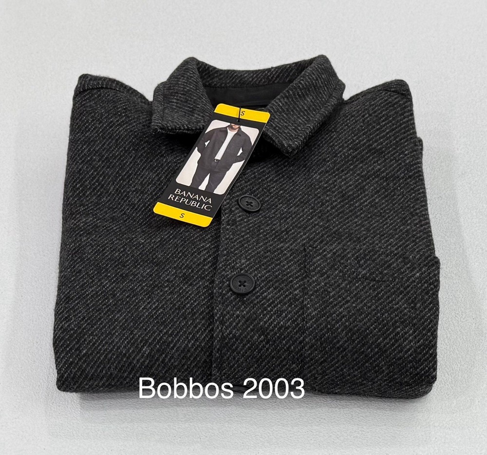 Banana Republic Men's Regular Fit Lined Warm Cozy Shirt Jacket, Black, Size S