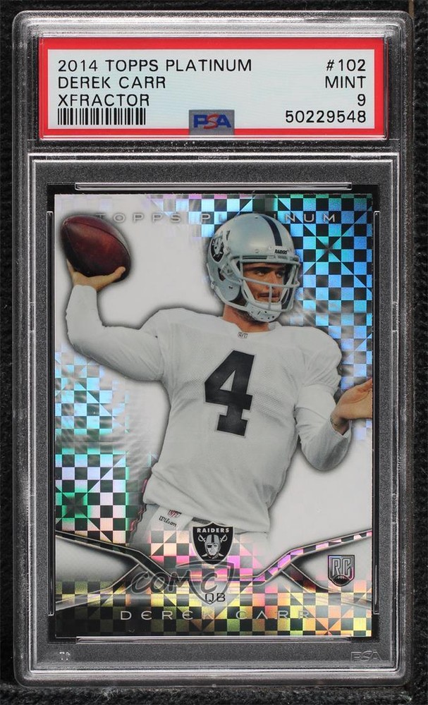 2014 Topps Platinum Rookies X-Fractor Derek Carr #102 PSA 9 MINT RC
