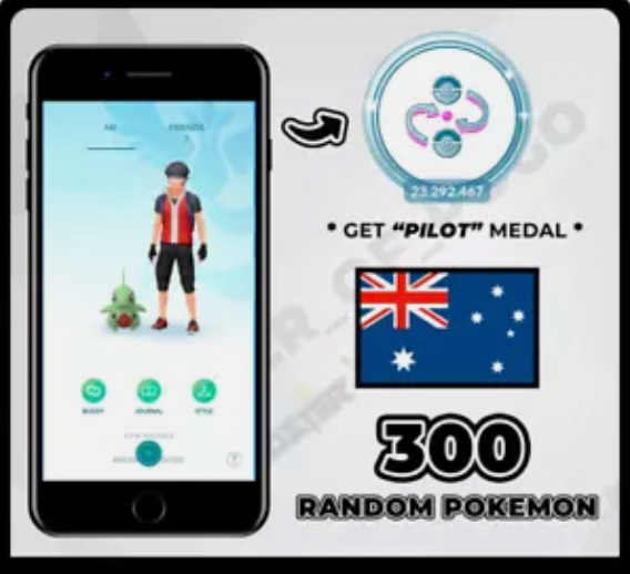 Australia PTC GO Platinum Trade Medal Pokemon 300 Trades Achievement