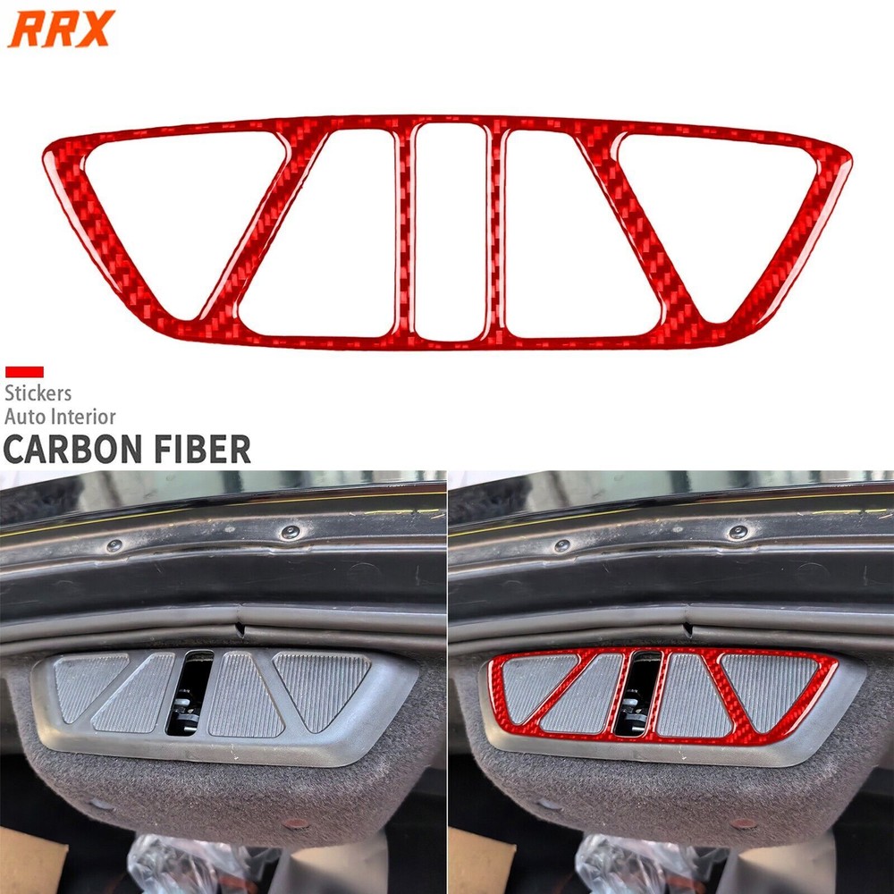 Red Carbon Fiber Interior Trunk Switch Cover For Chevrolet Corvette C8 2020-2025