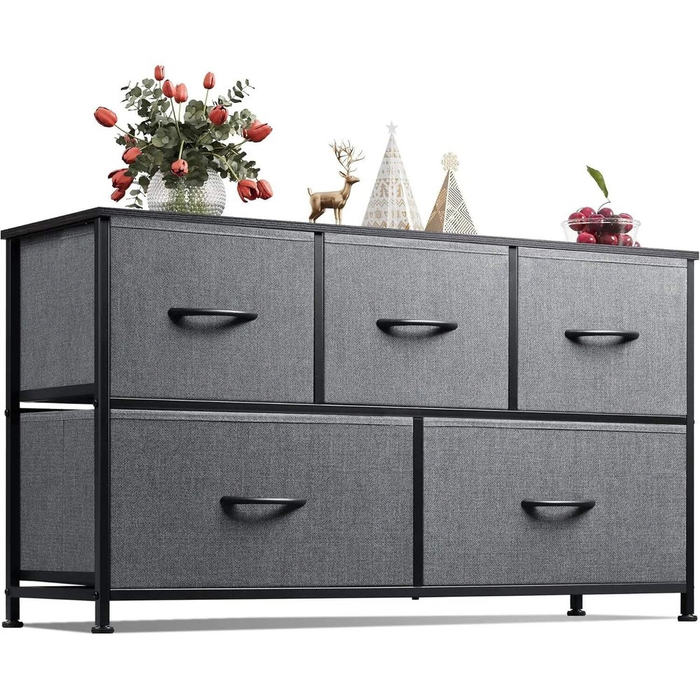 5-Drawer Fabric Dresser for Bedroom Storage & Organization