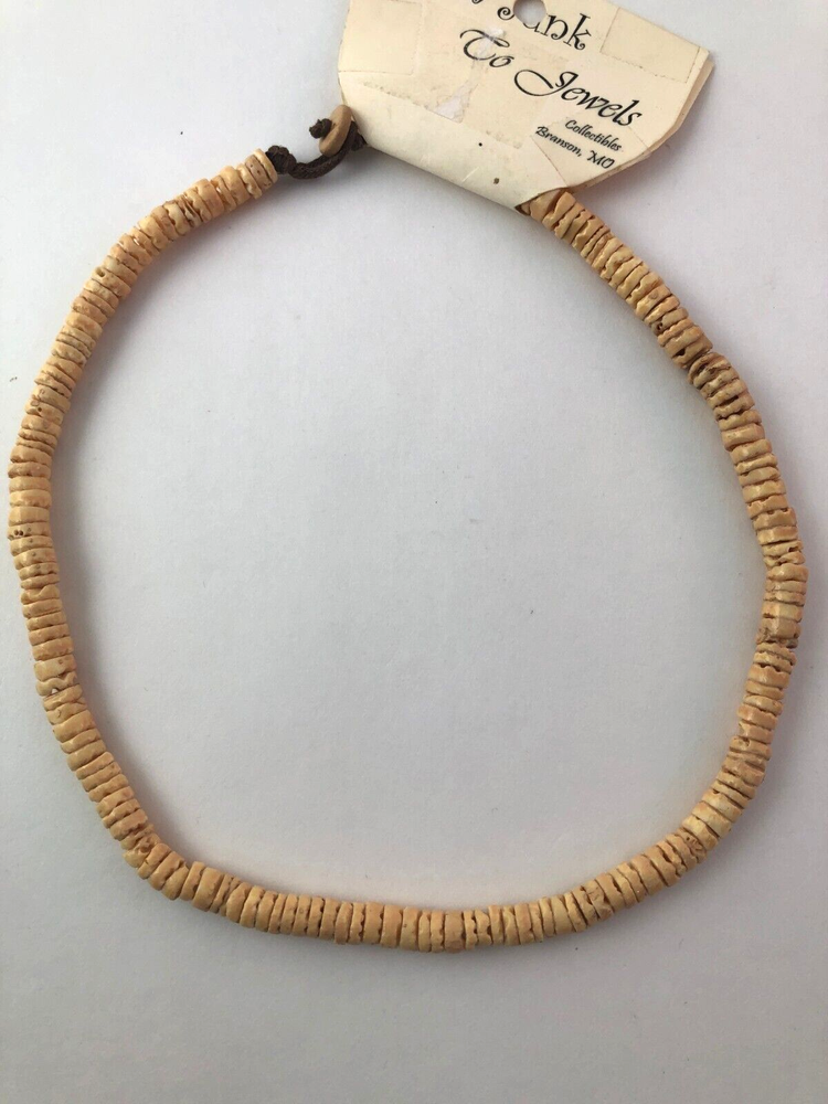 Vintage Beige Puka Shell Necklace NOS
