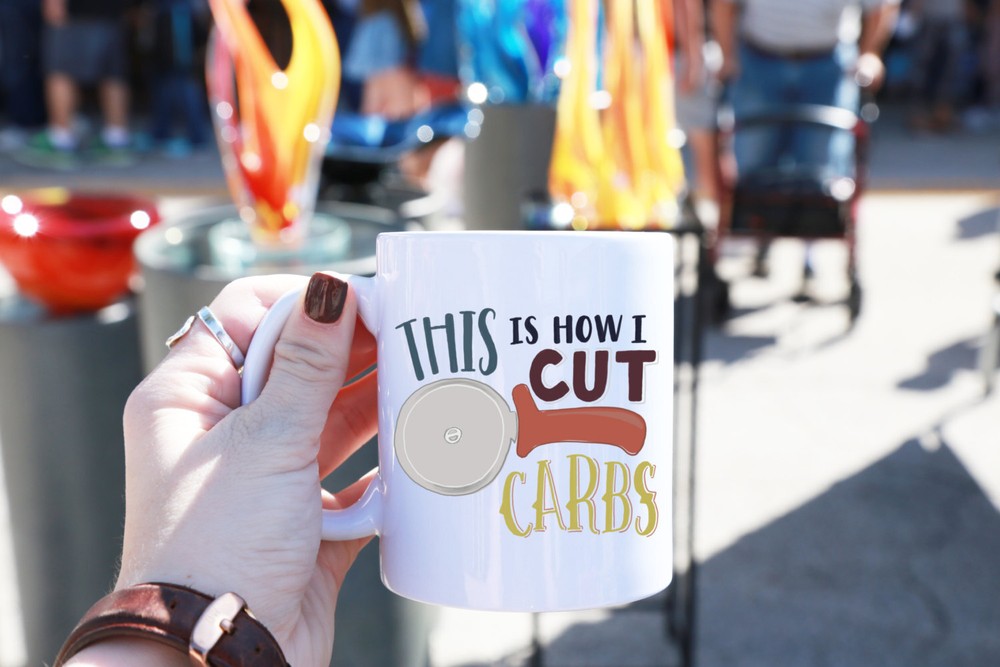 This Is How I Cut Carbs Pizza Cutter Funny Illustrated Ceramic Plastic Travel