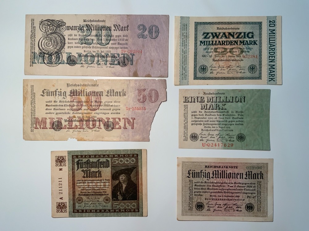 Vintage banknote lot from Germany.