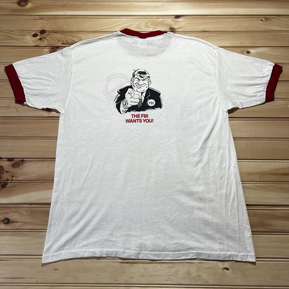 Vintage 80s File Busters Who You Gonna Call? The FBI Wants You Shirt Size XL