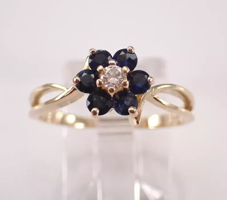 Lab-Created Round Blue Sapphire 14k Gold Plated Wedding Ring for Women  