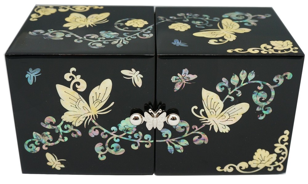 Mother of Pearl 4 Drawers Jewelry Box Necklace Bracelet Earrings Ring Box Case