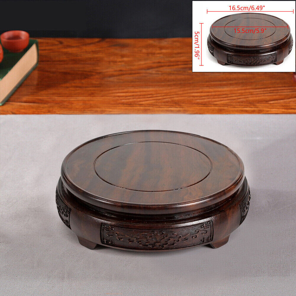 Hand Carved Chinese Wooden Display Stand for Bonsai Teapot or Vase