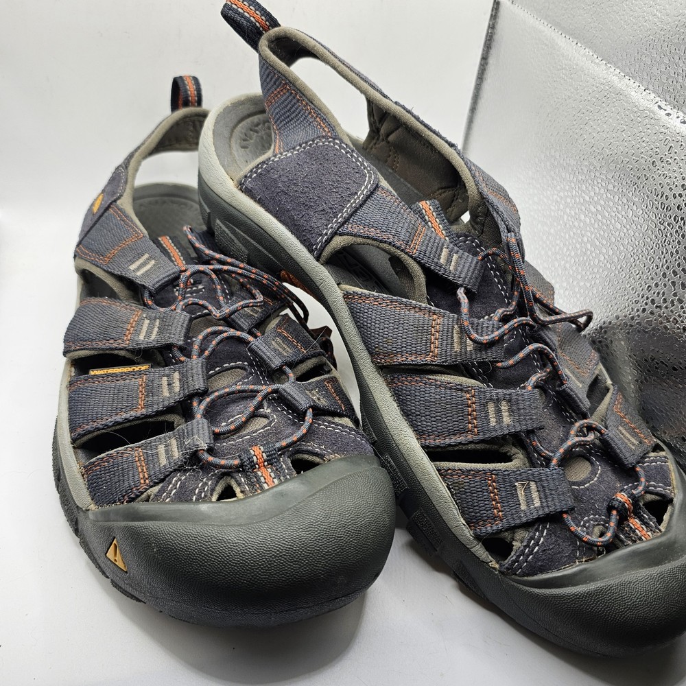 Keen Men's sz 10.5? Hiking Sandals Gray & Orange Closed Toe Waterproof Beach