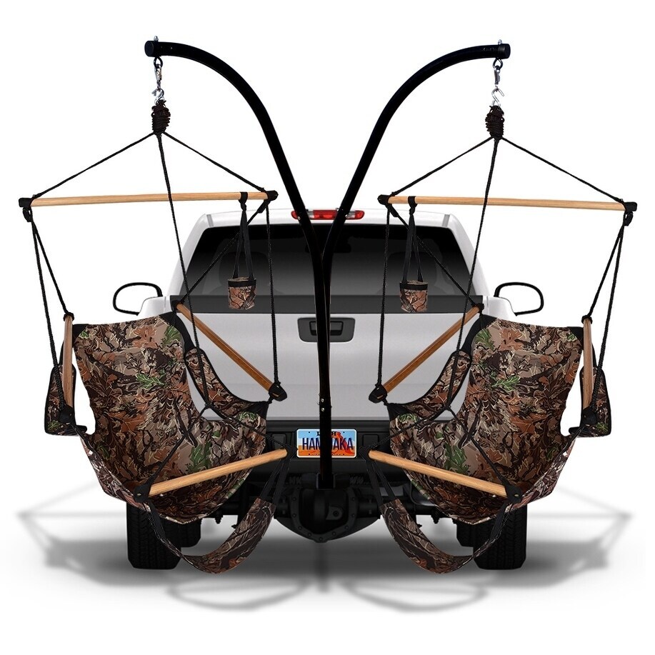 Hammaka Trailer Hitch Stand with Camo Cradle Chairs Combo Brown