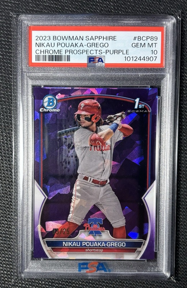 2023 Bowman Sapphire Nikau Pouaka-Grego Purple Refractor /25 BCP-89 PSA 10 Gem Mint