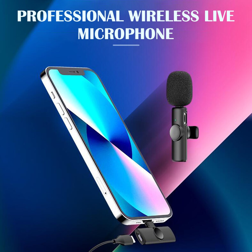 2.4GHz Wireless Lapel Mic for iPhone with Low Noise Clear Recording