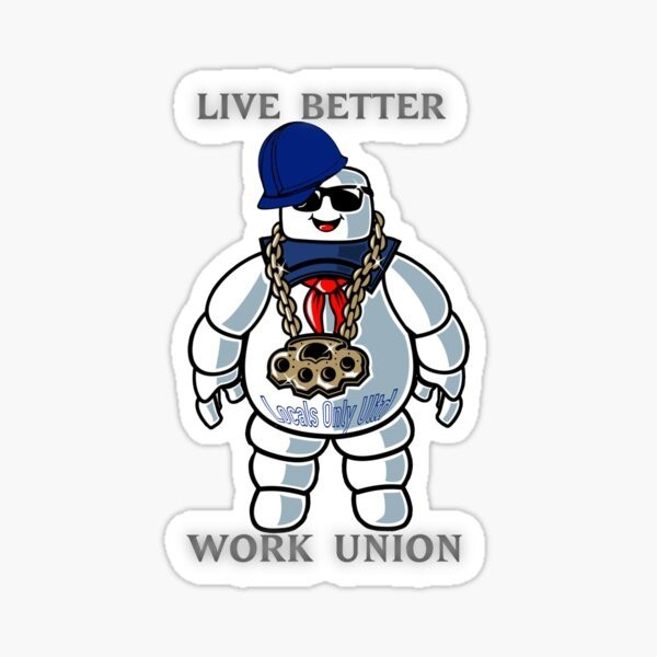 Construction, Hard Hat, Union, Funny Vinyl Die Cut Sticker