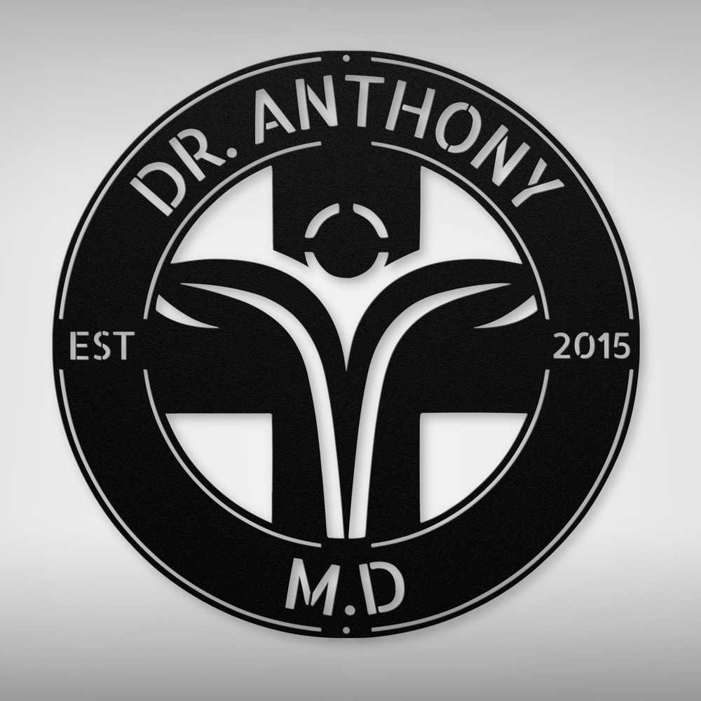 Personalized Health Care Hospital Metal Wall Art Sign Custom Doctor Logo Signs