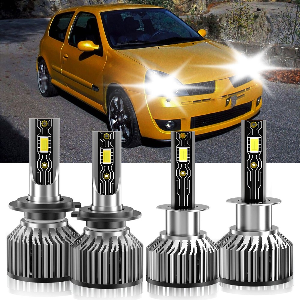 2017 Renault Clio LED Headlight Bulbs High Low Beam 6500K White Xenon