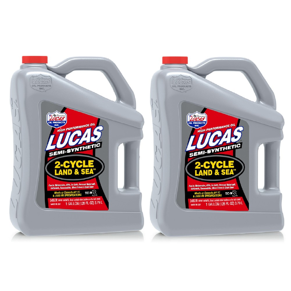 Lucas Oil TC-W3 1 Gallon 2-Cycle Semi-Synthetic Engine Oil for Land & Sea Bottle Pair 10557