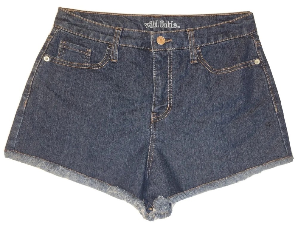 Wild Fable High Rise Dark Wash Denim Cut Off Jean Shorts Women's Size 8