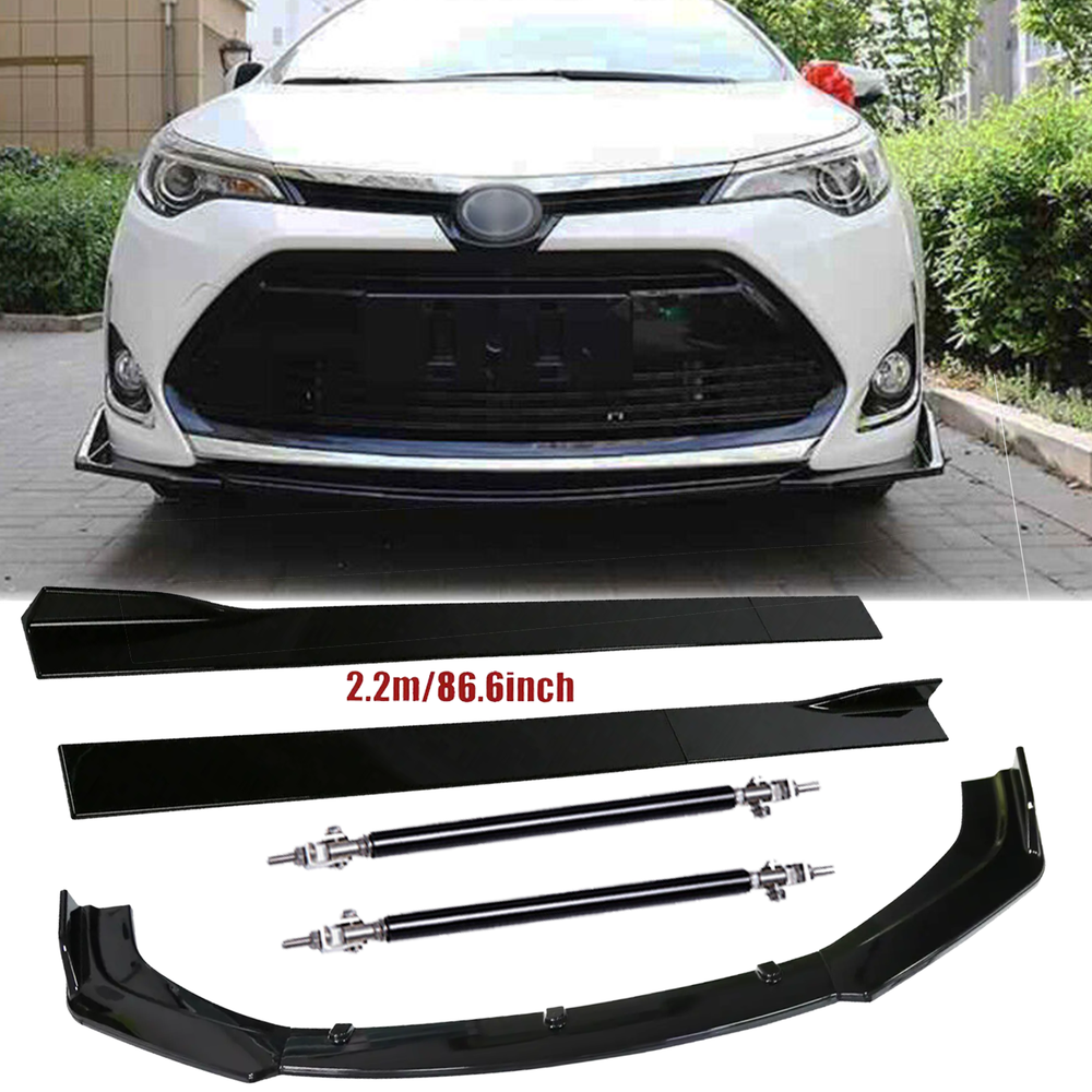 Front Bumper Lip Splitter Spoiler Strut Rods For Toyota Corolla /Corolla S G