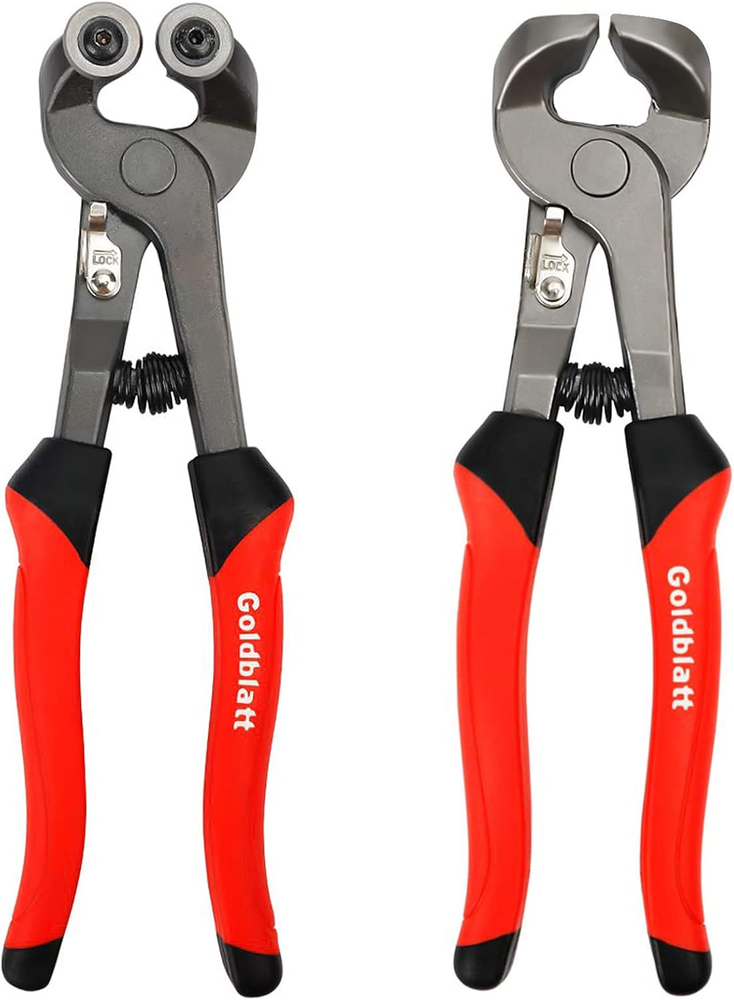 2 Piece Glass Tile Nippers Set - Heavy Duty Wheeled Glass Mosaic Nipper & Hd Cer