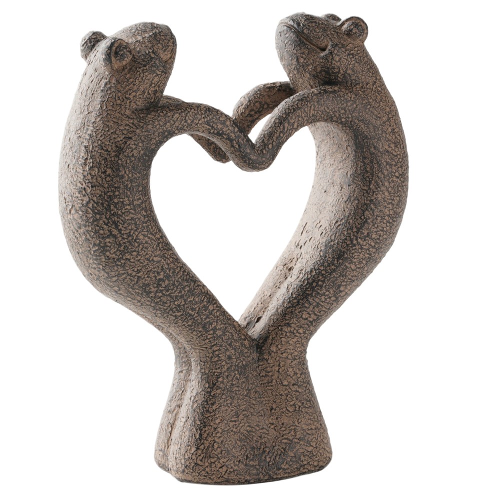 Resin Couple Frog Statue Cute Garden Decor for Patio or Yard