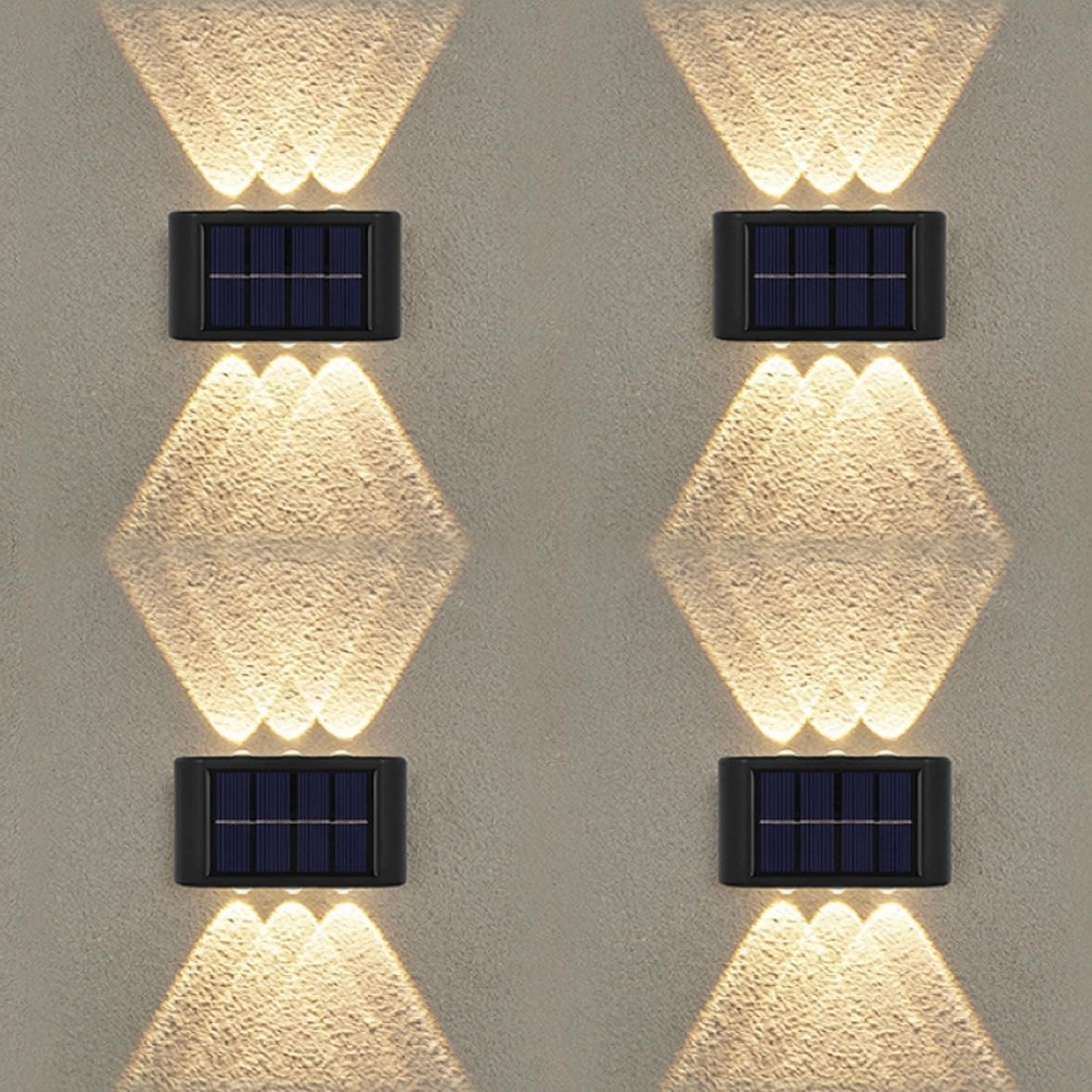 4Pack Solar Wall Lights LED Outdoor Garden Pathway Stairs Step Fence Deck Lamp