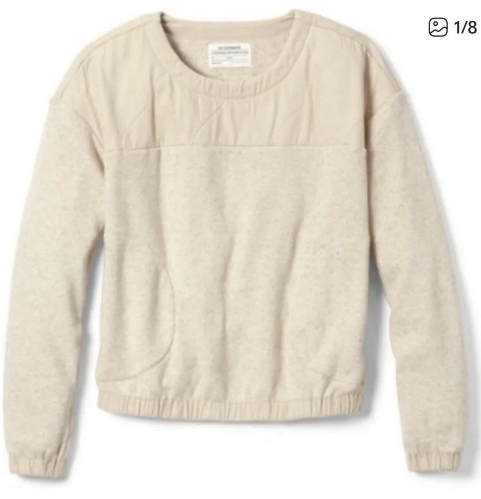 REI Co-op Oatmeal Cream Nook Quilted Pullover Sweatshirt M