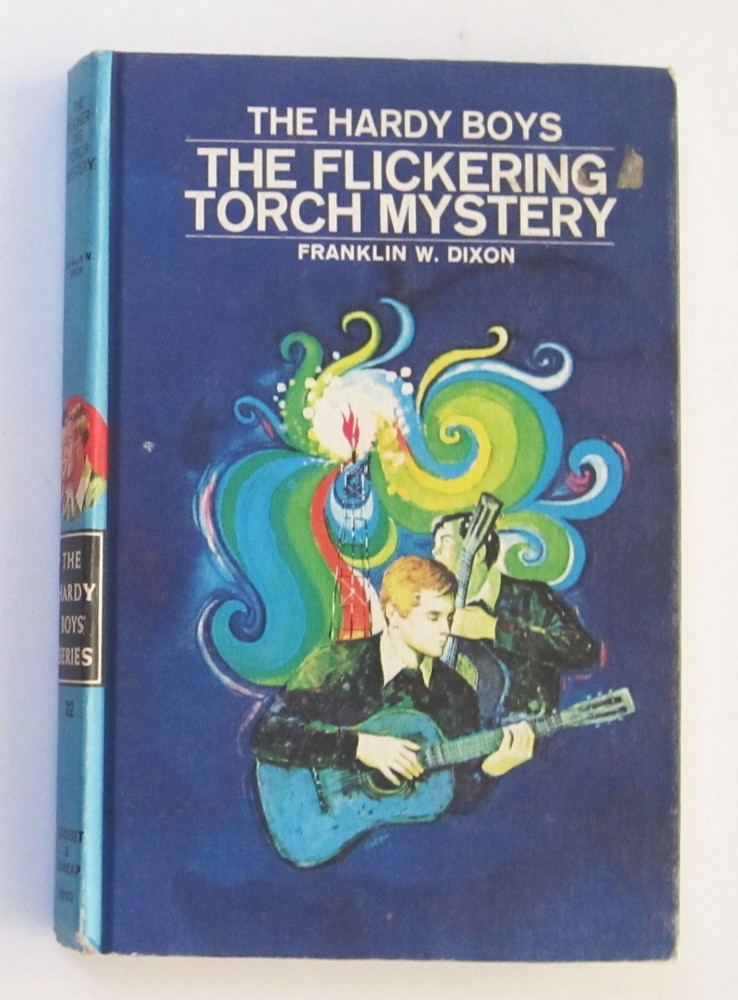 1974 PRINTING Hardy Boys Flickering Torch Mystery Hardcover Book #22 Grosset
