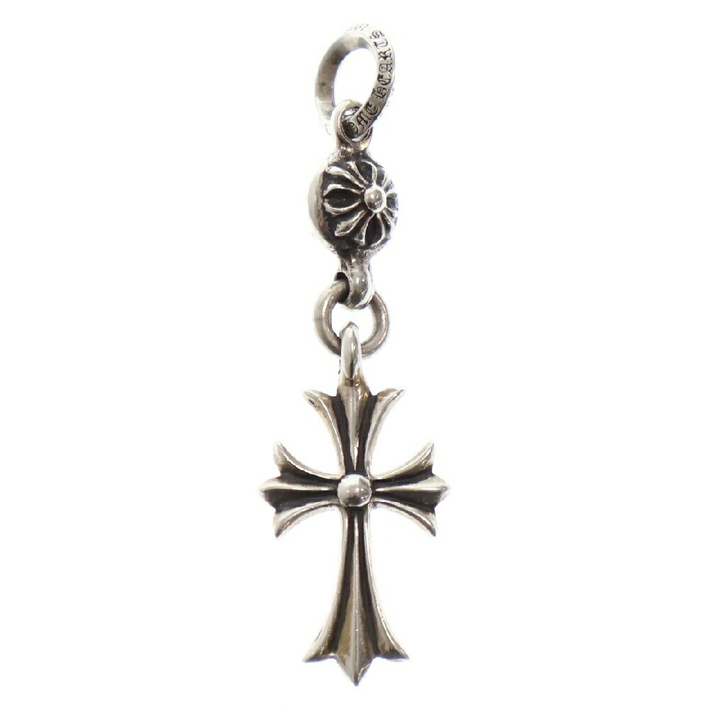 Chrome Hearts 1B Tny Ch Crs 1 Ball Tiny Cross Charm Silver Necklace Top Sh EGo89