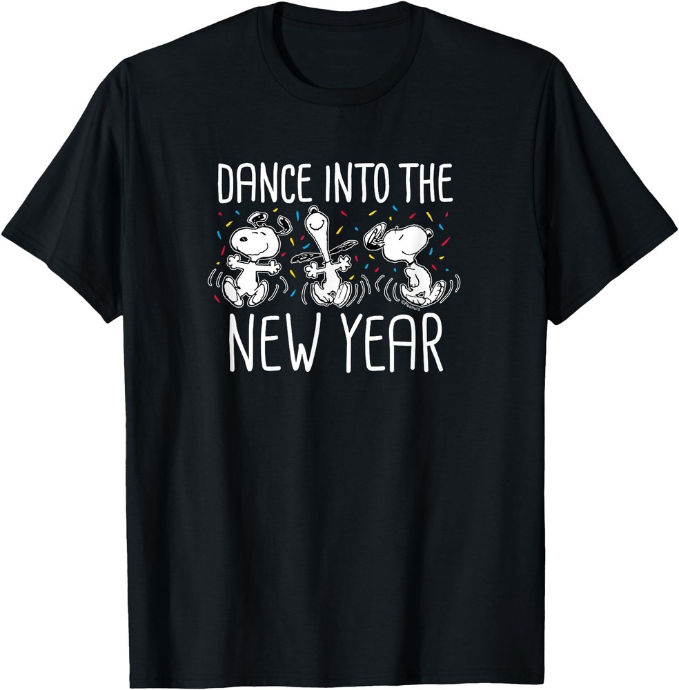 Peanuts   Snoopy Dance Into The New Year T Shirt Men