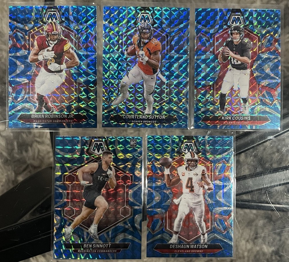 Nfl Blue Reactive Mosaic Lot 5 Cards Rookie Sutton Kirk Cousins Watson Robinson