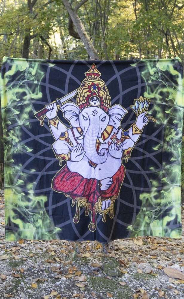 Ganesha Tapestry 4x9 Hindu Spiritual Decor New 🕉️