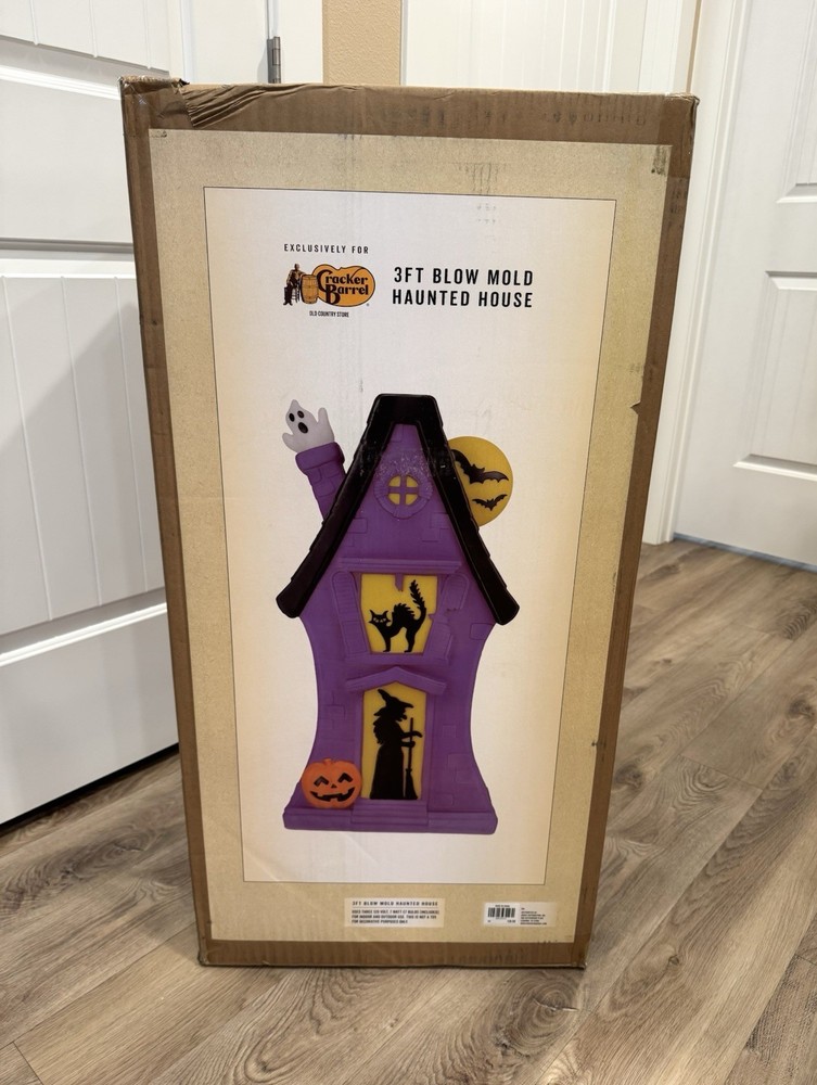 Cracker Barrel 3ft Haunted House Halloween Blow Mold 2025 Ready to Ship ASAP