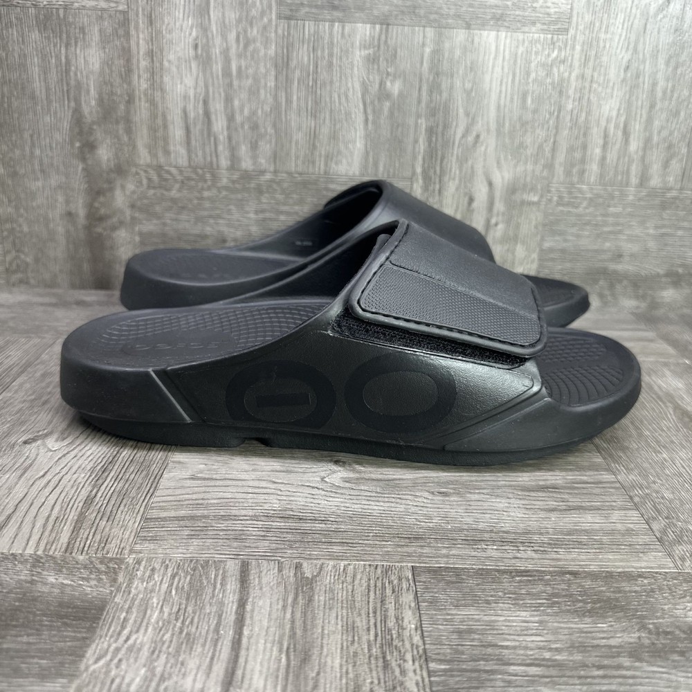 OOFOS OOahh Sport Flex Men's size 11/EURO 44 Black Slides