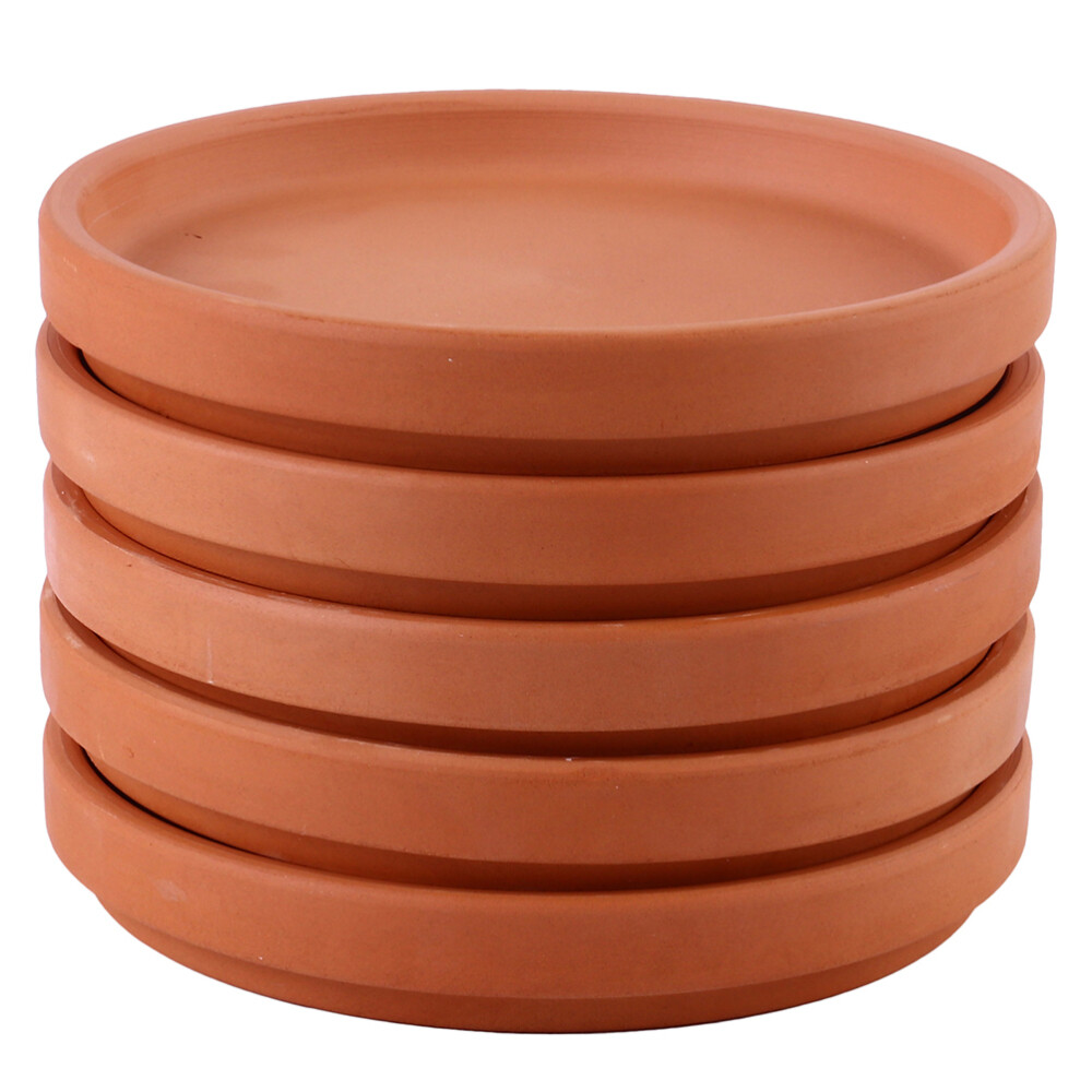 5 Pcs Terracotta Saucers for Plant Pots Indoor Flowerpot Mat Tray Bottom