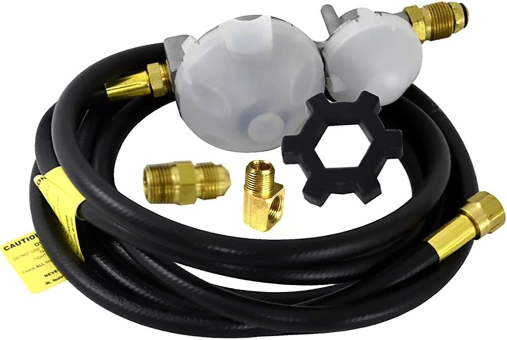 Portable Black Vent-Free Heater Accessories - 12ft Hose and Fittings Included