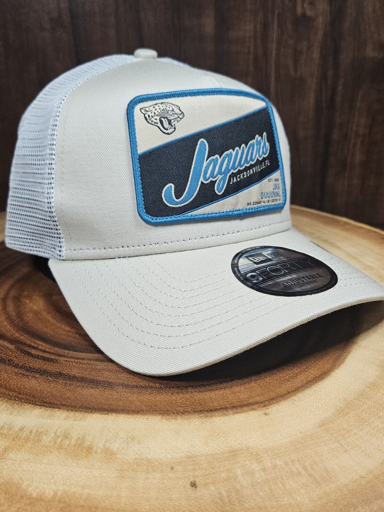 Jacksonville Jaguars New Era 9Forty Trucker Patch Snapback Adjustable Hat Cap