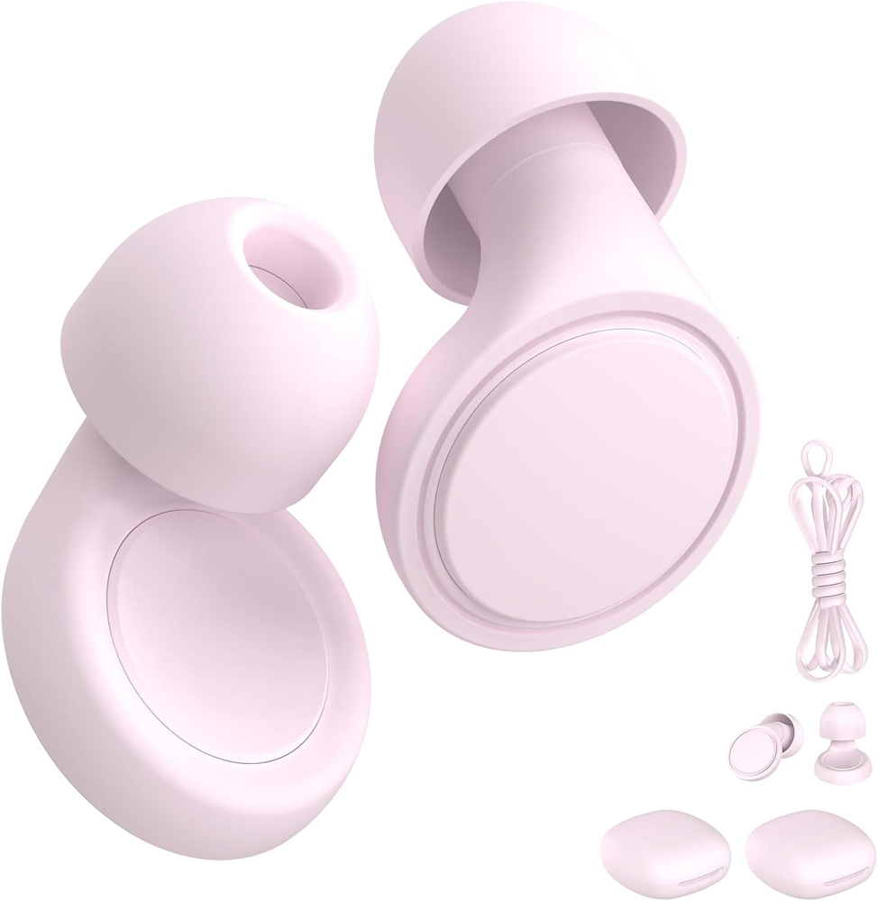 2 Pairs Ear Plugs for Sleeping, Soft Full Silicone Ear Plugs for Noise Reduction-image