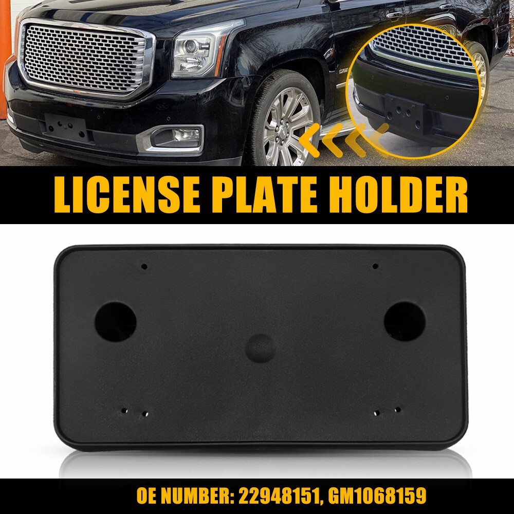 Black ABS Front License Bracket Plate for 2015-2019 GMC Yukon Denali 22948151